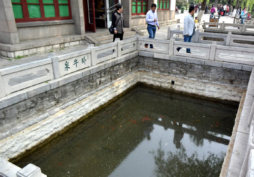 4月12日，位于濟南市區的“七十二名泉”之一的臥牛泉已經停噴，